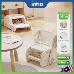 INHO L41cm Dual-Function Kids Step Stool & Chair