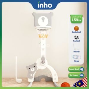 INHO Multifunctional Kids Indoor Adjustable Basketball Hoop Set Game