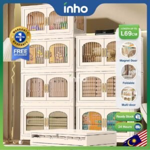 INHO L47-70cm (1-5 Layers) 2 Doors 4 Sides Opening  Foldable Cabinet